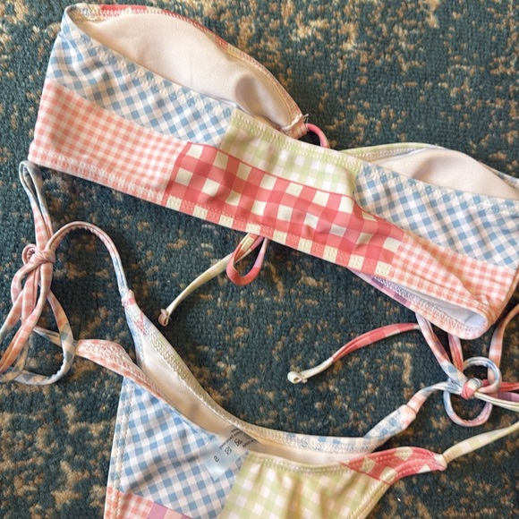 Gingham patchwork bathing suit pastels - Picture 4 of 5